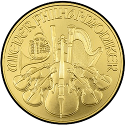 реверс 25€ 2011 "Венская филармония 1/4 oz Gold"