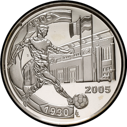 реверс 10 евро 2005 "75 лет стадиону Хайзель (Стадион короля Бодуэна)"