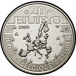 аверс 20 евро 2009 "Канонизация отца Дамиана"
