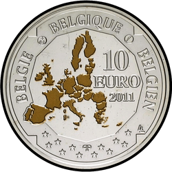 аверс 10 евро 2011 "Бельгийское глубоководное исследование"
