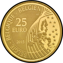 аверс 25€ 2015 "500-летие визита Карла V в Бельгию"