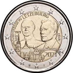 аверс 2€ 2021 "100th anniversary of the birth of Grand Duke Jean"
