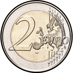 реверс 2€ 2021 "ग्रैंड ड्यूक हेनरी और ग्रैंड डचेस मारिया टेरेसा की 40वीं शादी की सालगिरह"