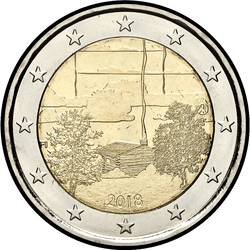 аверс 2€ 2018 "フィンランド式サウナの文化"