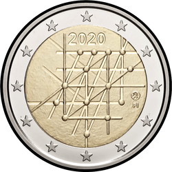 аверс 2€ 2020 "100-годдзе універсітэта Турку"