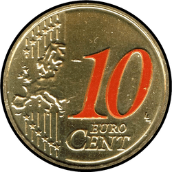 реверс 10 cents (€) 2014 "10 centesimi fortunati, colore"