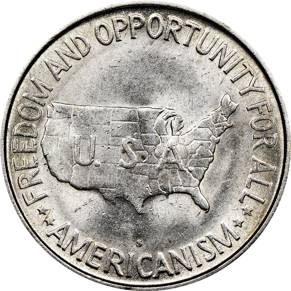 реверс 50¢ (half) 1954 "S (San Francisco)"