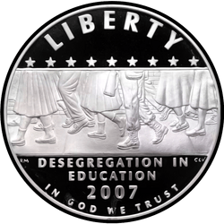 аверс 1$ (buck) 2007 "Desegregation in der Bildung - Schule in Little Rock"