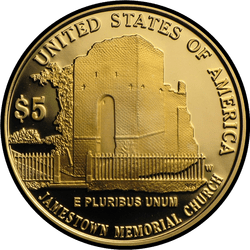 реверс 5 dollars (US) 2007 "400 лет Джеймстауну"