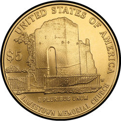 реверс 5 dollars (US) 2007 "W Uncirculated (West Point)"
